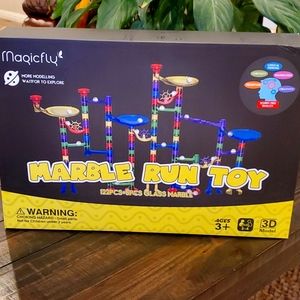 Magicfly Marble Run Toy 122 pcs+5 pcs glass marbles
